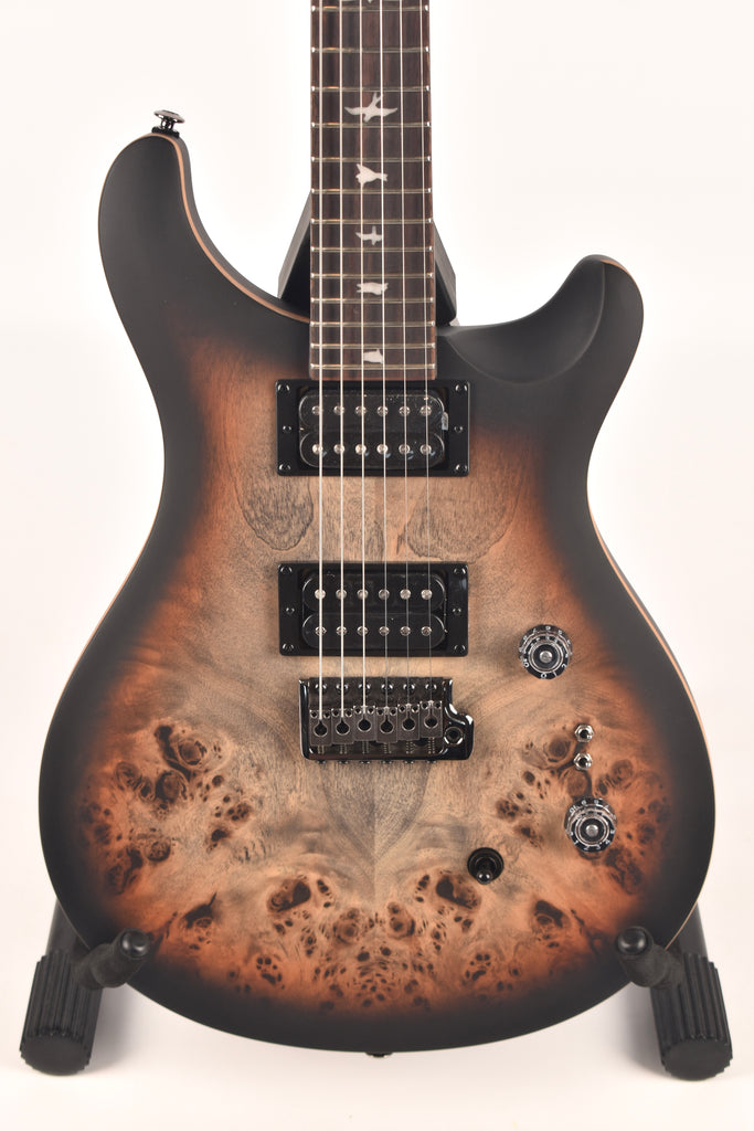 ギター Paul Reed Smith SE Custom 24 Walnut Burl Paul Reed Smith SE Exotic Veneer Custom 24-08, Charcoal